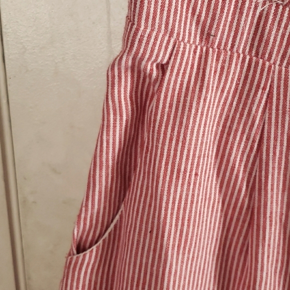White House Red & White Striped Pin-up Peek-a-boo Style Open Front Sundress SZ S - Picture 4 of 11